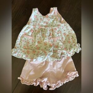 Floral Ruffle Toddler Girl matching set